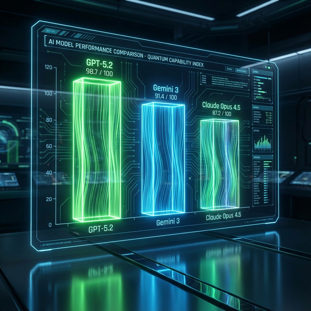 Chart comparing GDPval scores between GPT-5.2, Gemini 3, and Claude Opus 4.5
